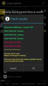 lucky patcher - remove ads - success message