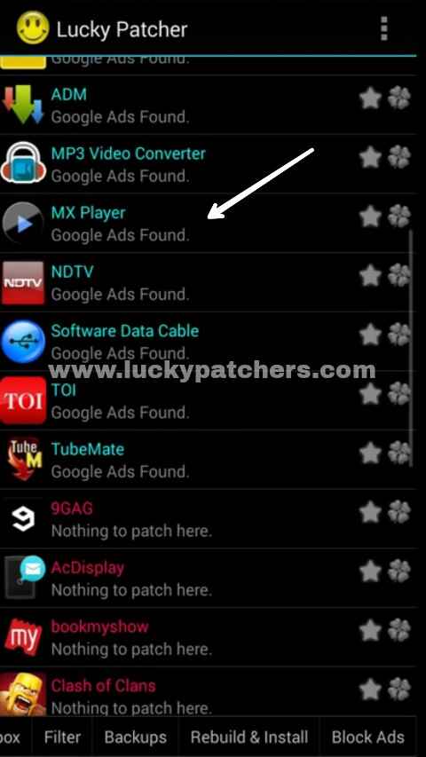 lucky patcher - remove ads - app list - Lucky Patcher