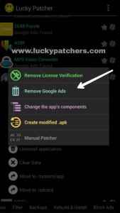 lucky patcher - remove google ads